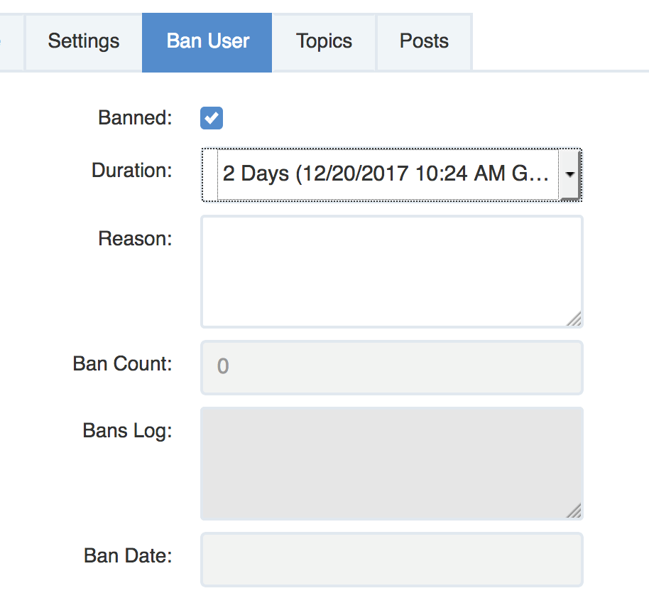 Ban user in eXo Platform