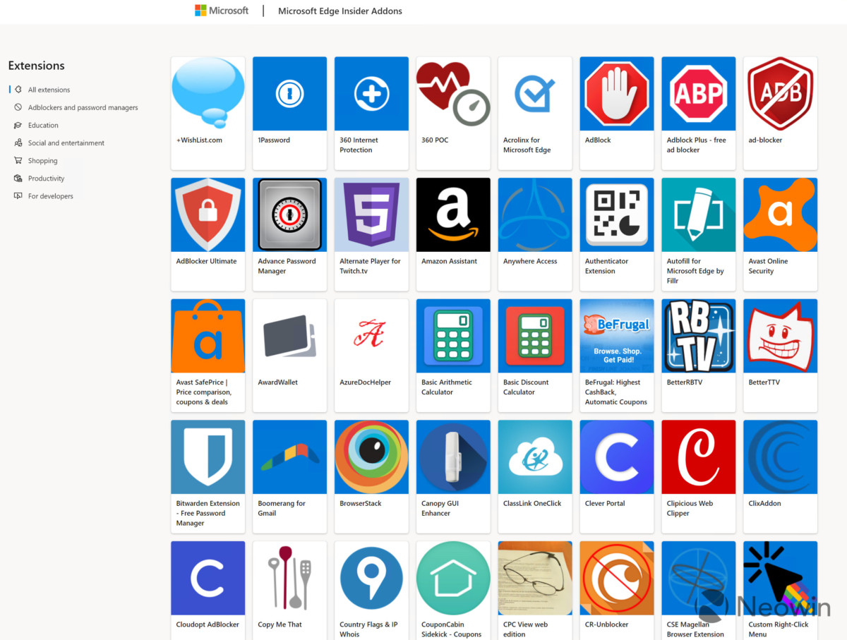 Microsoft Edge: Chrome Web Store