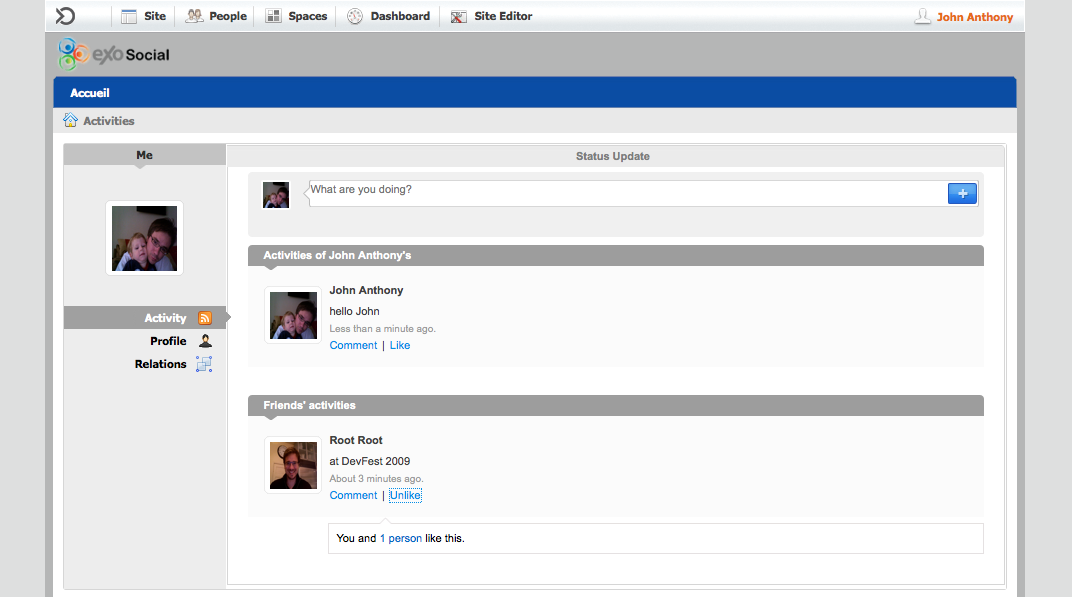eXo Platform: eXo Social 1.0 beta 1 for GateIn | Company Intranet Software