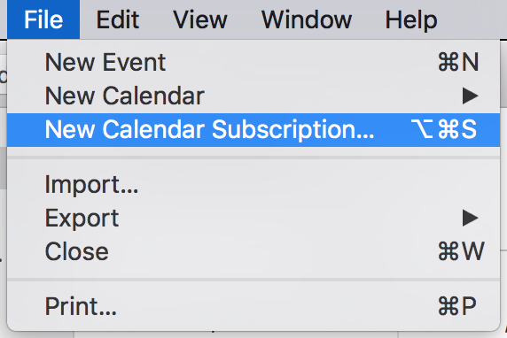 iCalendar subscription