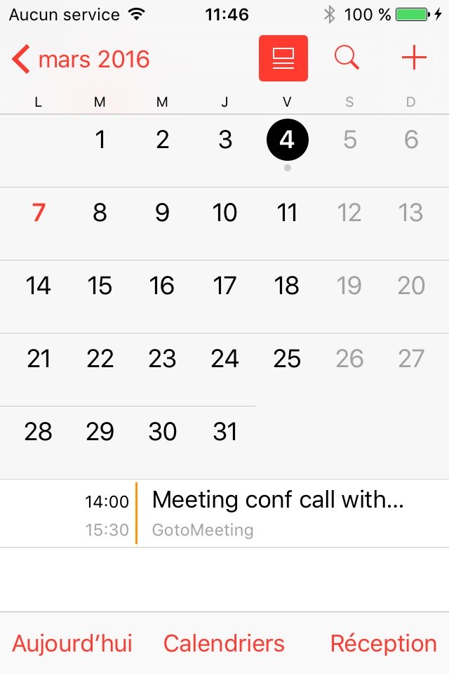 iPhone Calendar app