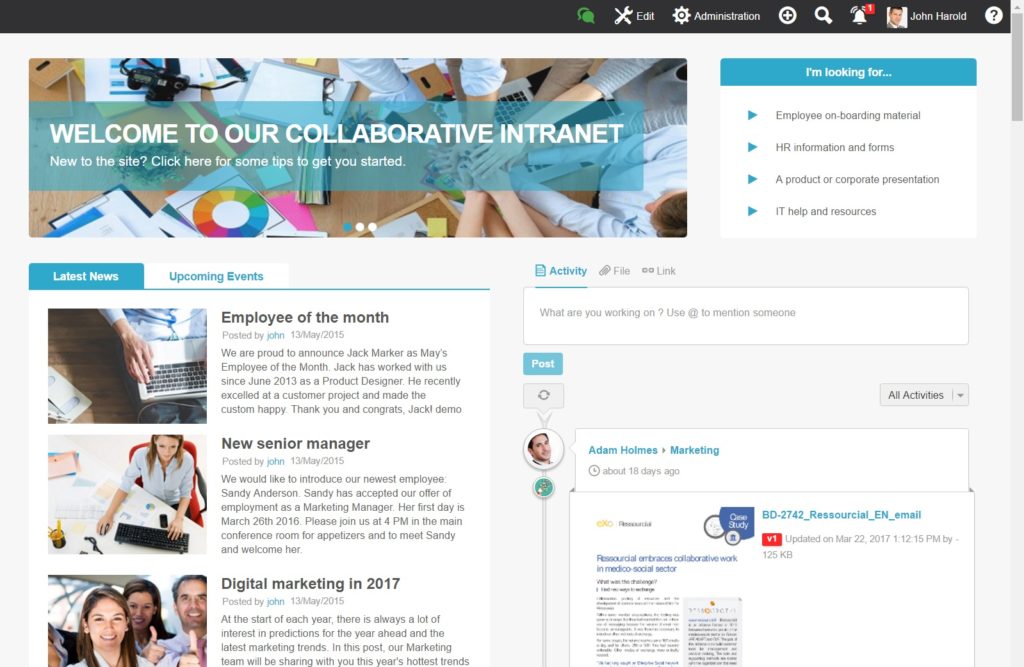 Customize you intranet with eXo Platform