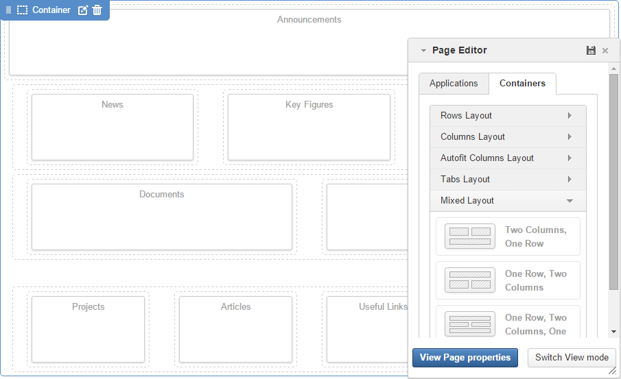 Customizing page layouts with eXo Platform