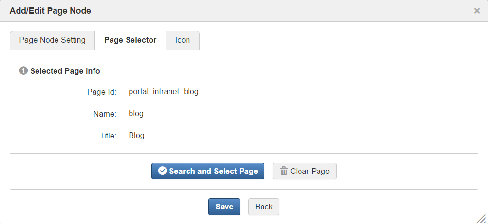 add a new navigation link with Node button