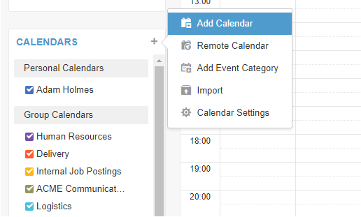 agenda partagé eXo Platform