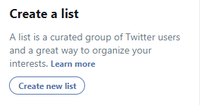 Create Twitter list