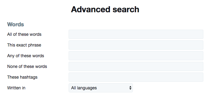 Twitter advanced search