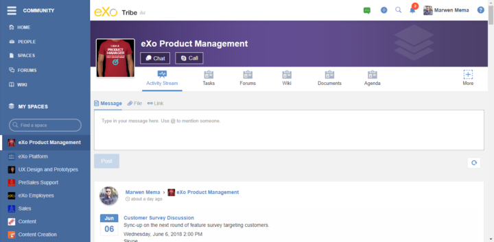 eXo collaborative team space - eXo Platform