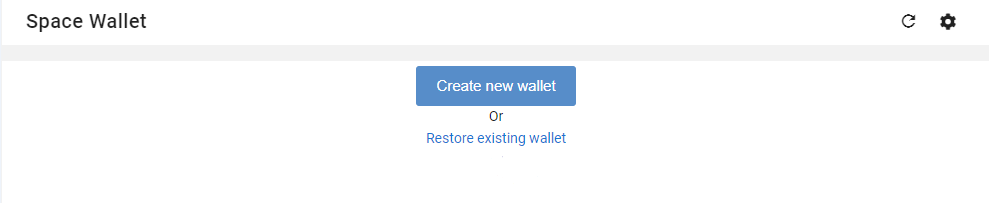 Create new Wallet