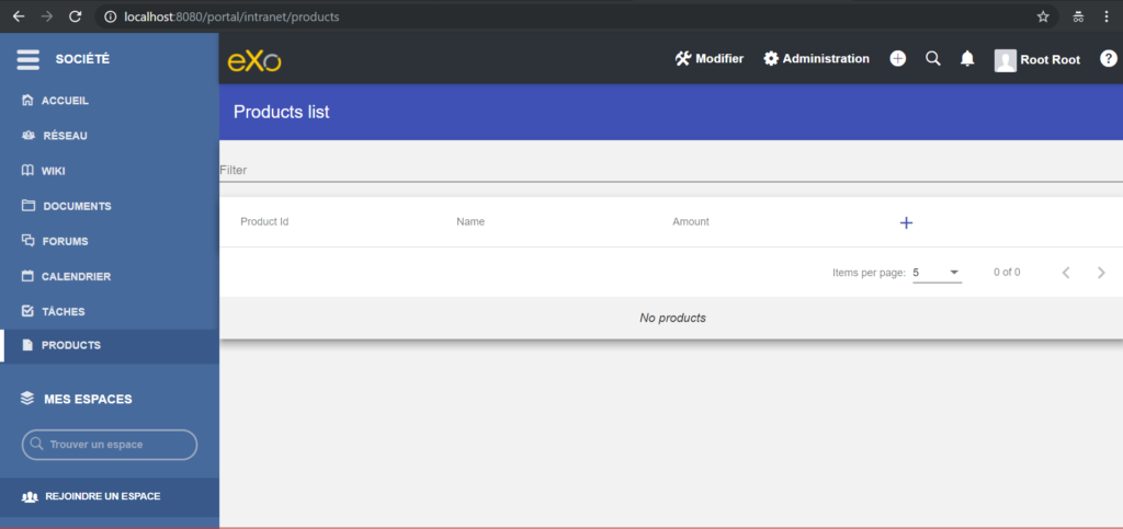 Product table structure is created