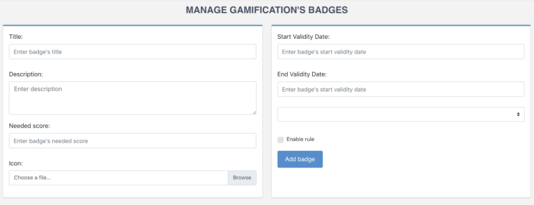 Configuration des badges exo gamification
