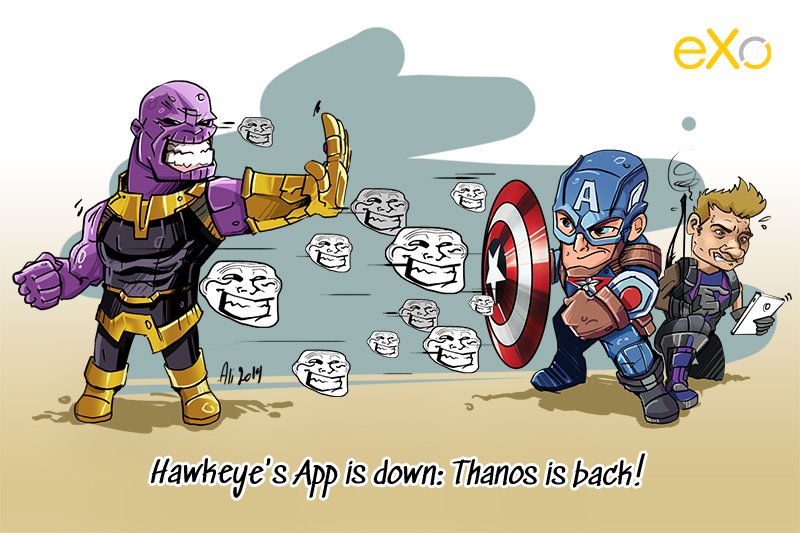 Hawkeye's App is down: Thanos is back