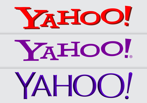 Les logos rouge d'origine, de mise à jour 2009 et de nouvelle conception de 2013.