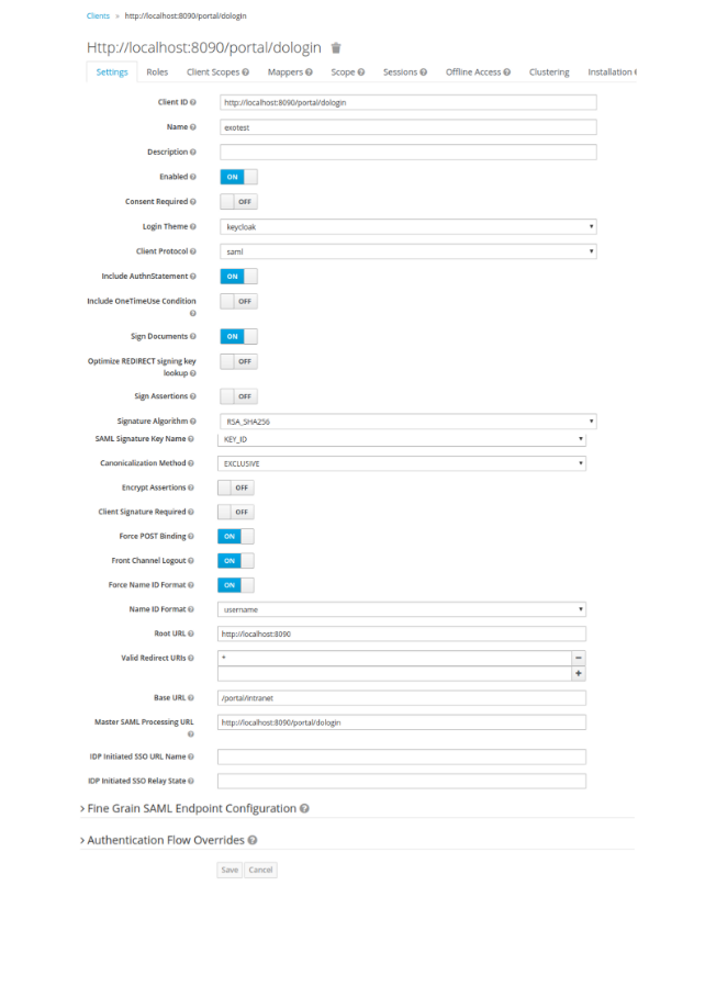 Export SAML Key on localhost