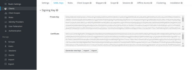Export SAML Key