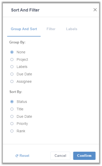 eXo Platform 6: Sort Filter Prject Tasks