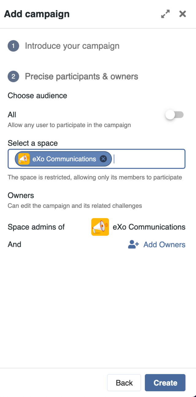 Space based campaigns - eXo Platform