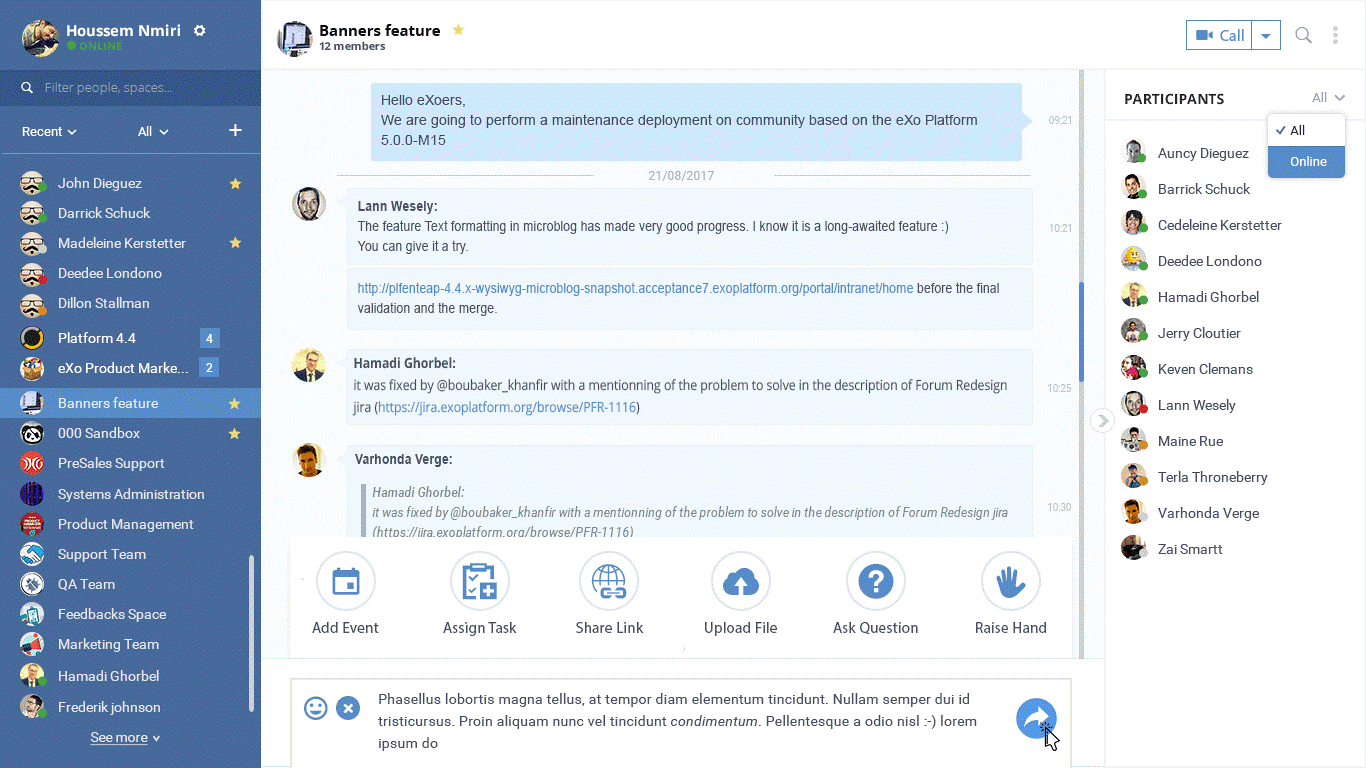 onboarding-eXo-Platform-application-chat