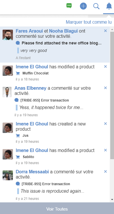 Vérifier les notifications sur sited'eXo Platform